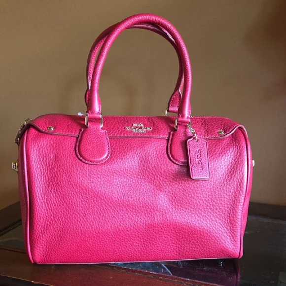 Red Coach Leather Satchel - Picture 1 of 8